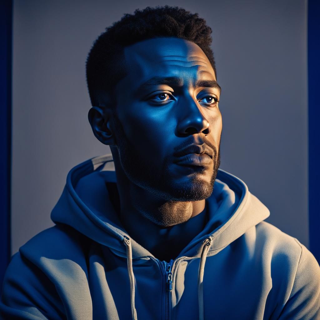 Monochromatic Blue Portrait