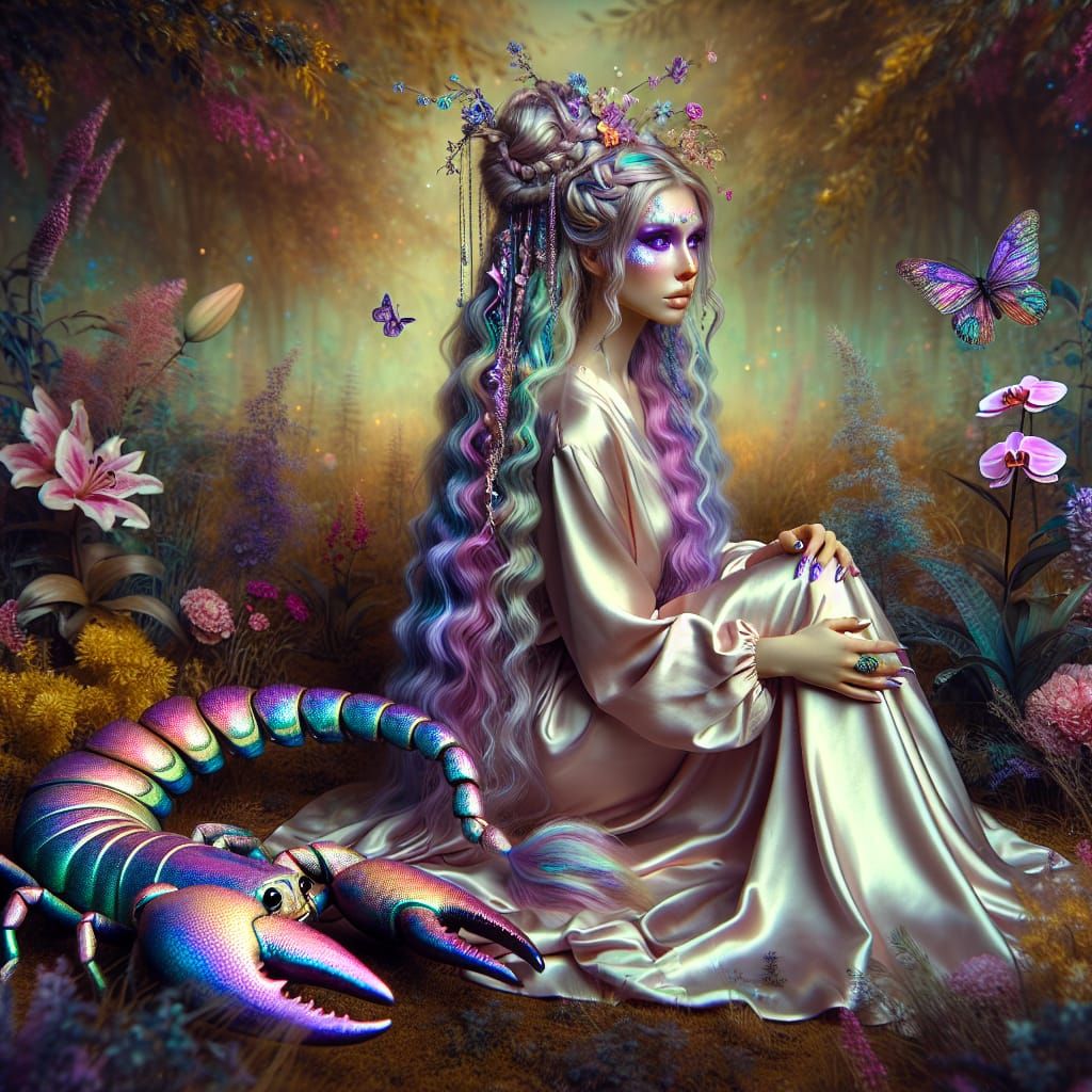 Scorpella with her enchanted sacred Scorpion