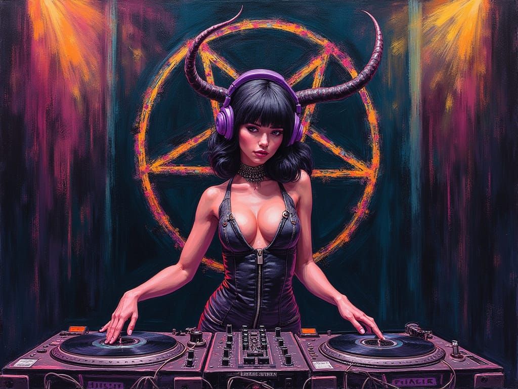 Wendigo DJ in Vibrant Impressionist Club