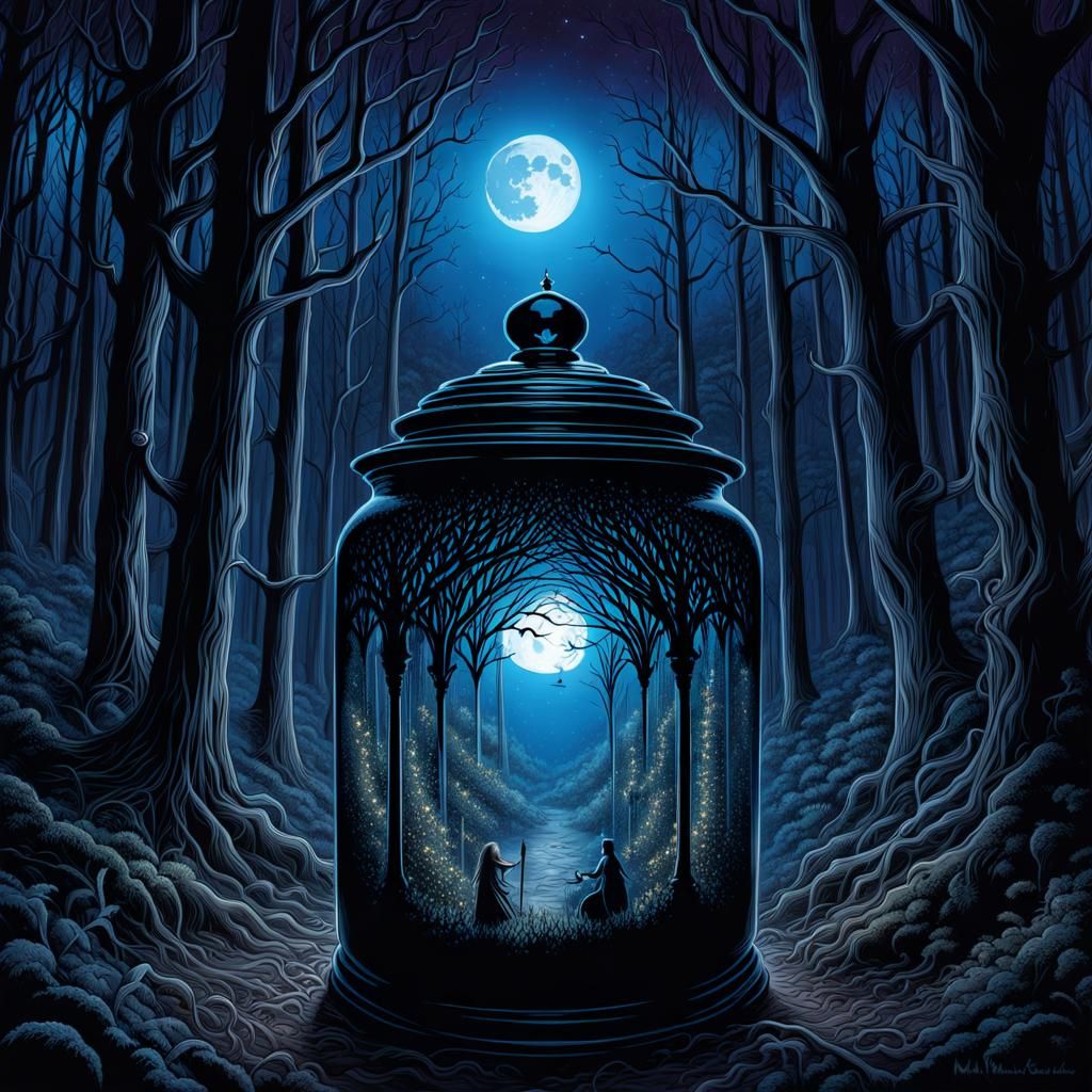 High Gothic Twilight Forest in a Jar