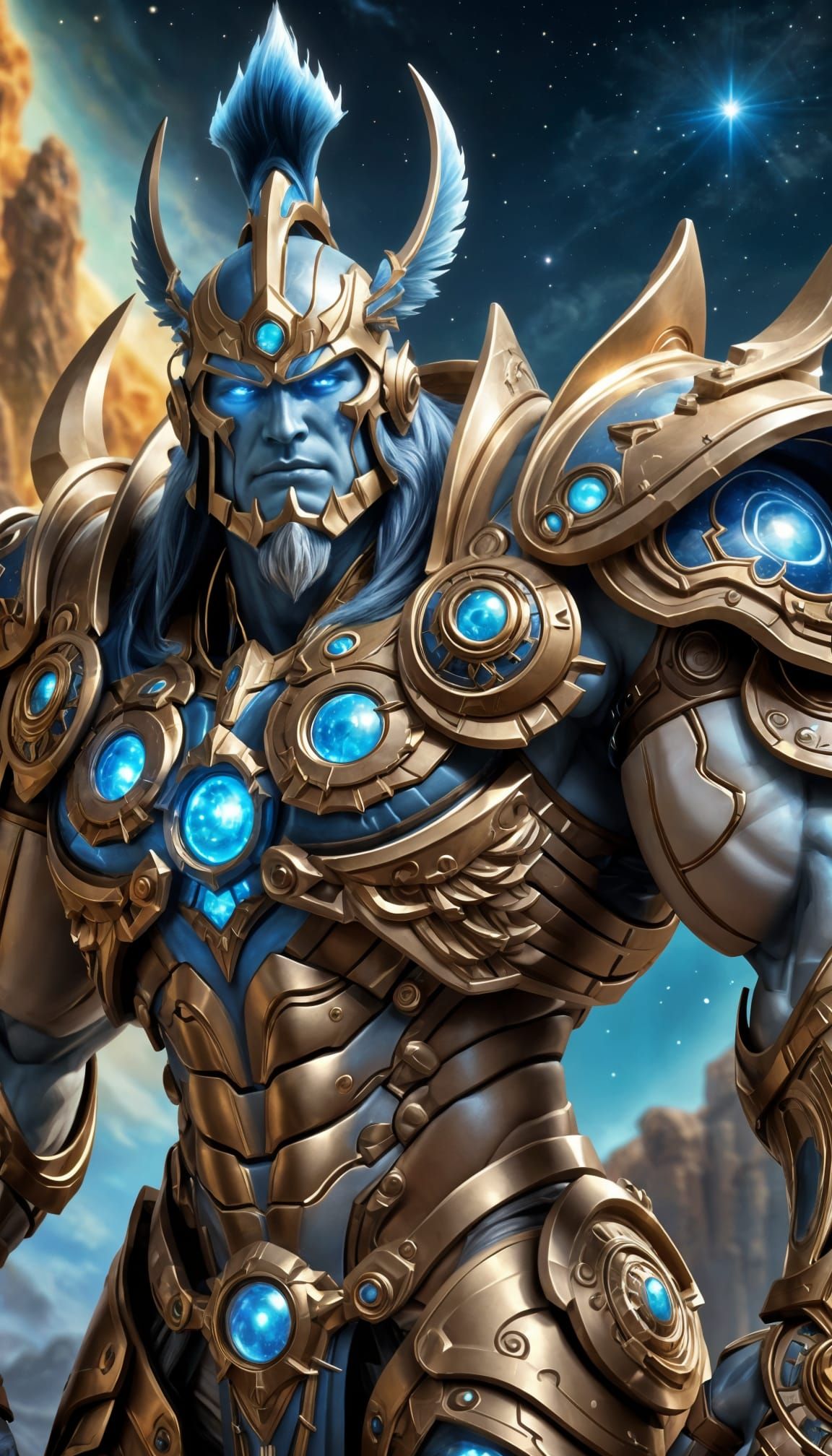 Celestial Titan Creator in Warcraft Style Armor