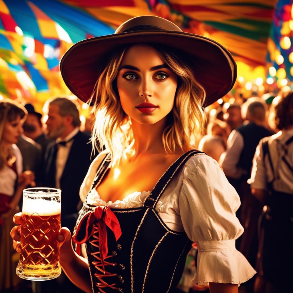 Ana de Armas as Oktoberfest Girl, Film Noir Style