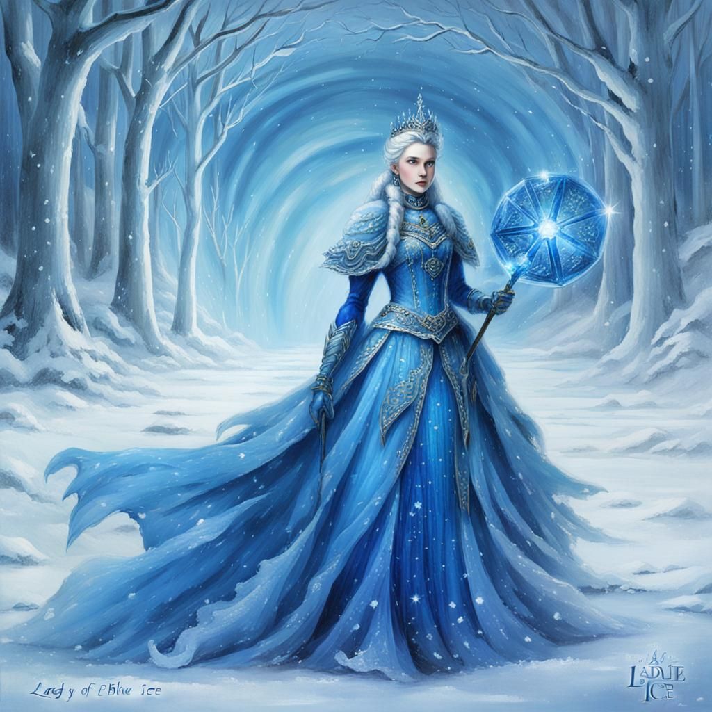 Ethereal Lady of Blue Ice Portrait