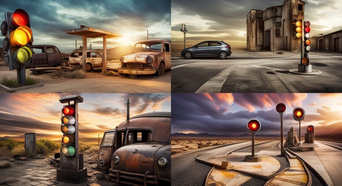 Post-Apocalyptic Spain Travel Stock Photo Composite