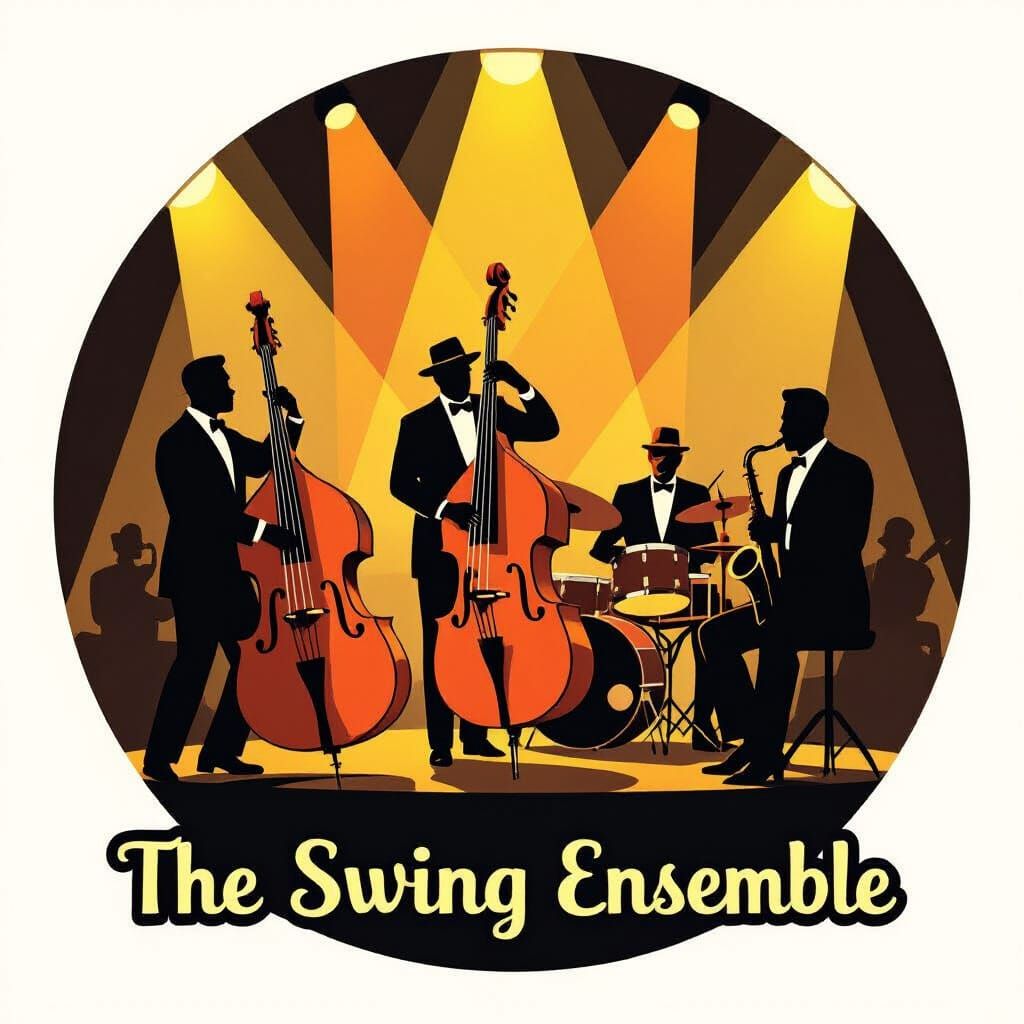 1940s Swing Band in Flat Vector Illustration