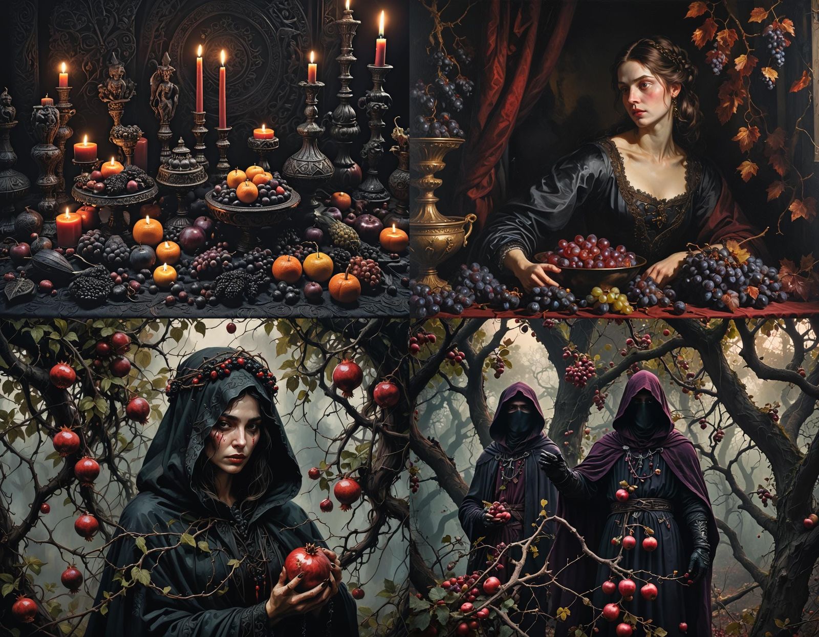 Gothic Still Life: Dark Fruits in Shadow