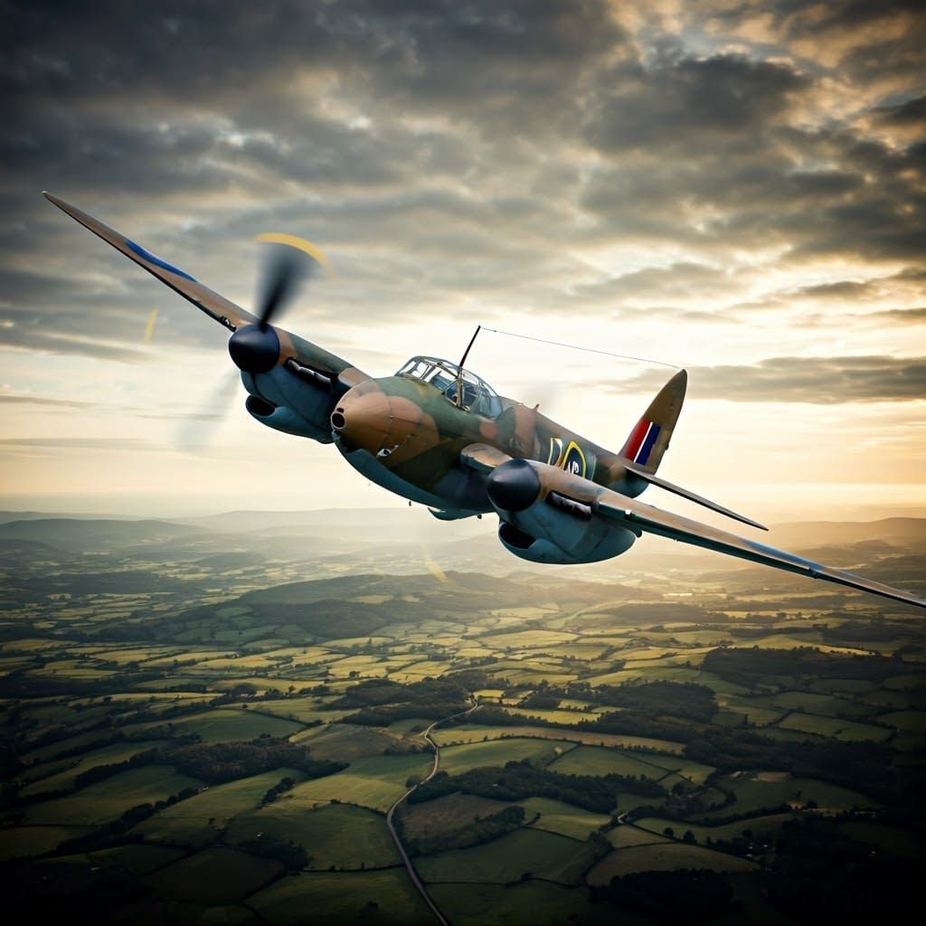 RAF Mosquito Twilight Mission, Digital Matte Painting