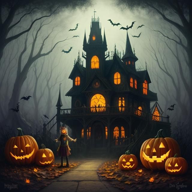 Magical Halloween Night in Mystical Forest