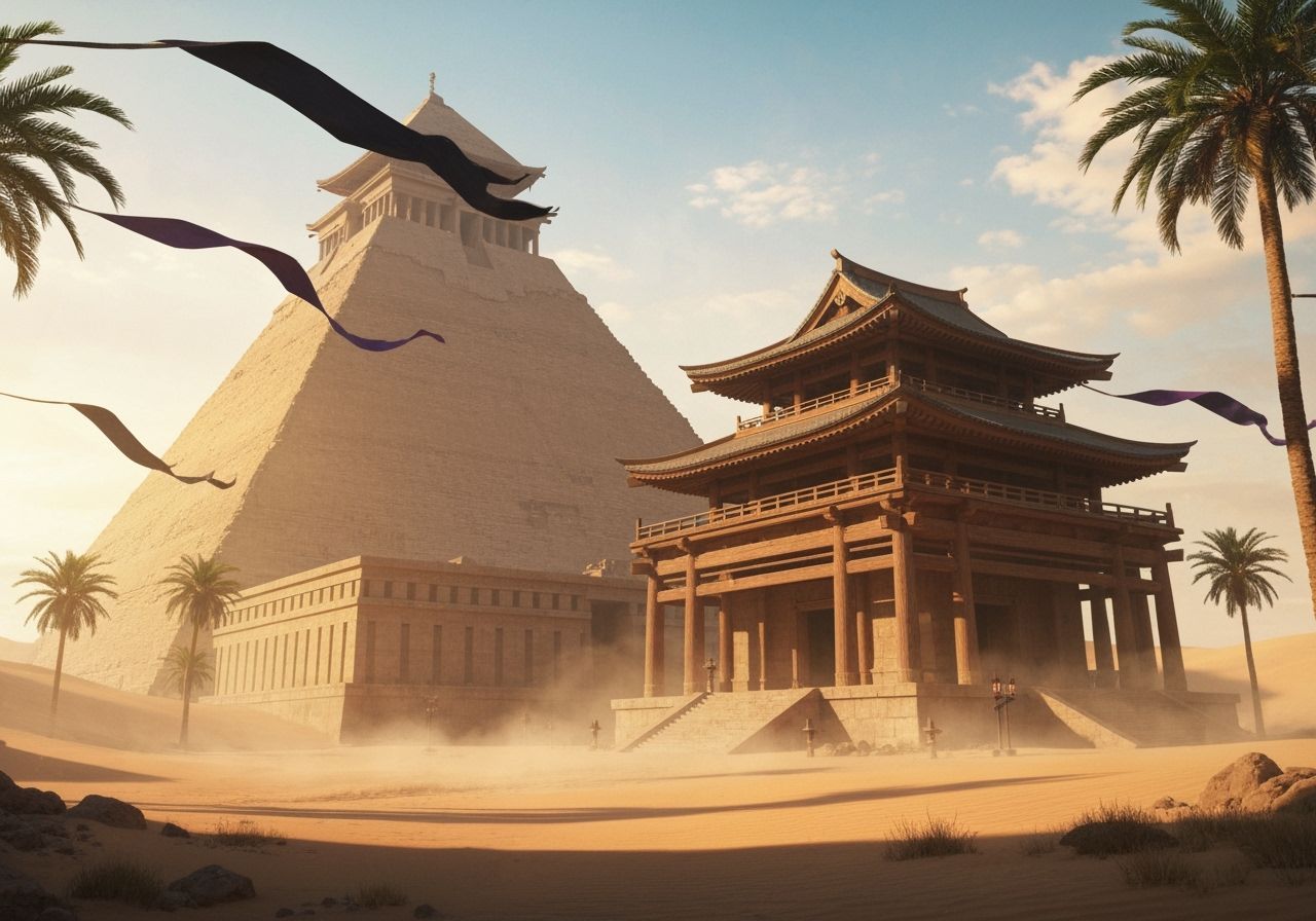 Egyptian Pyramid Meets Japanese Shrine in Epic Fantasy