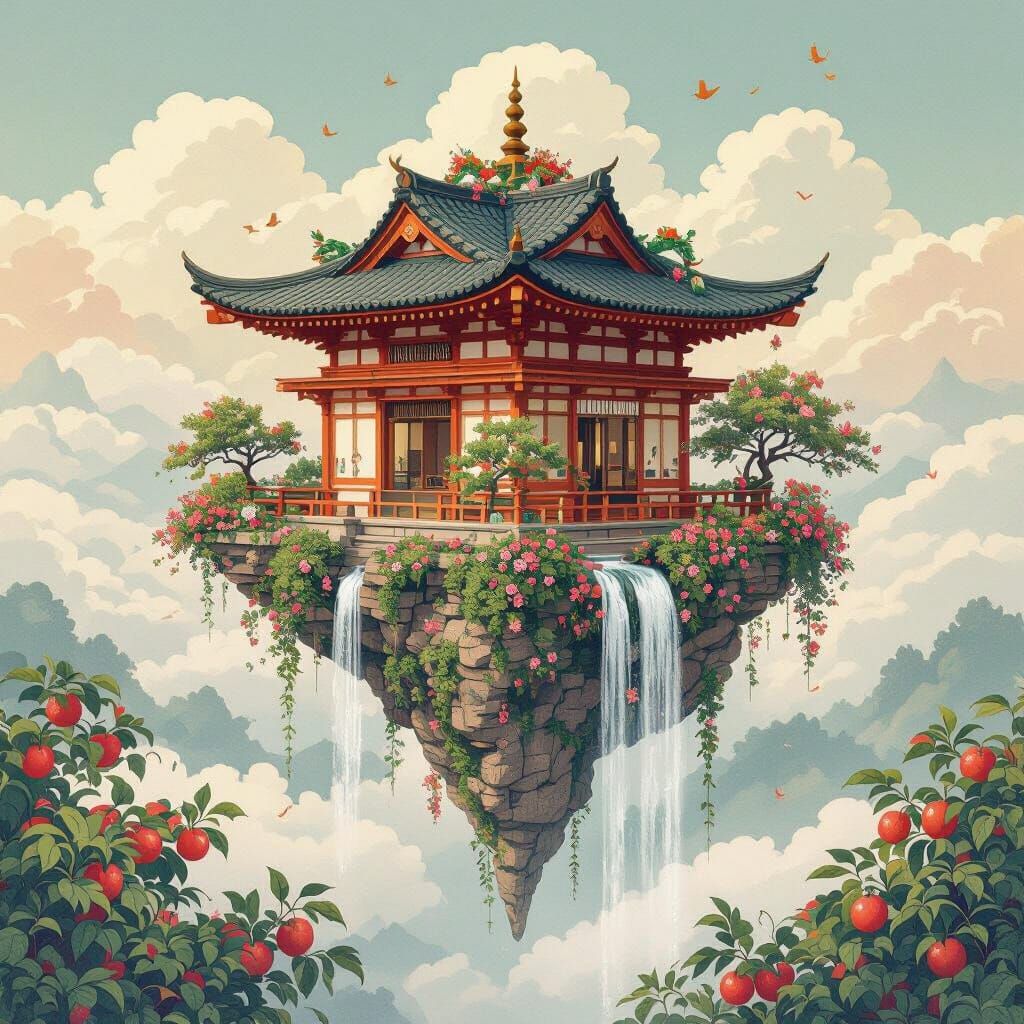 Edo Period Turkish Terrace Above Chiang Mai with Floating Wa...