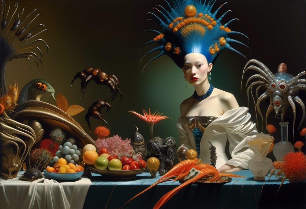 Surreal Alien Portrait in Bizarre Landscape