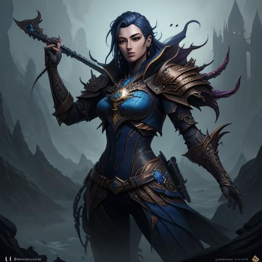 Fantastical Androgynous Figure in Detailed Matte Painting