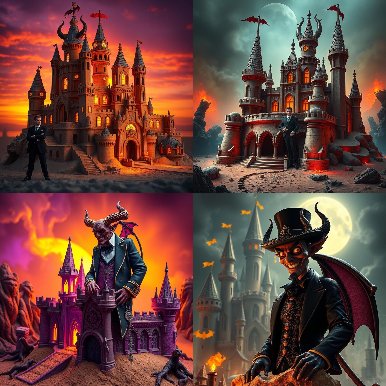 A sandcastle replica of the Devil's castle on Hell's half ac...