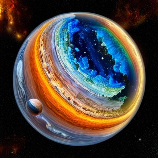 Solar System in Glass Ball: Low Poly 3D Art