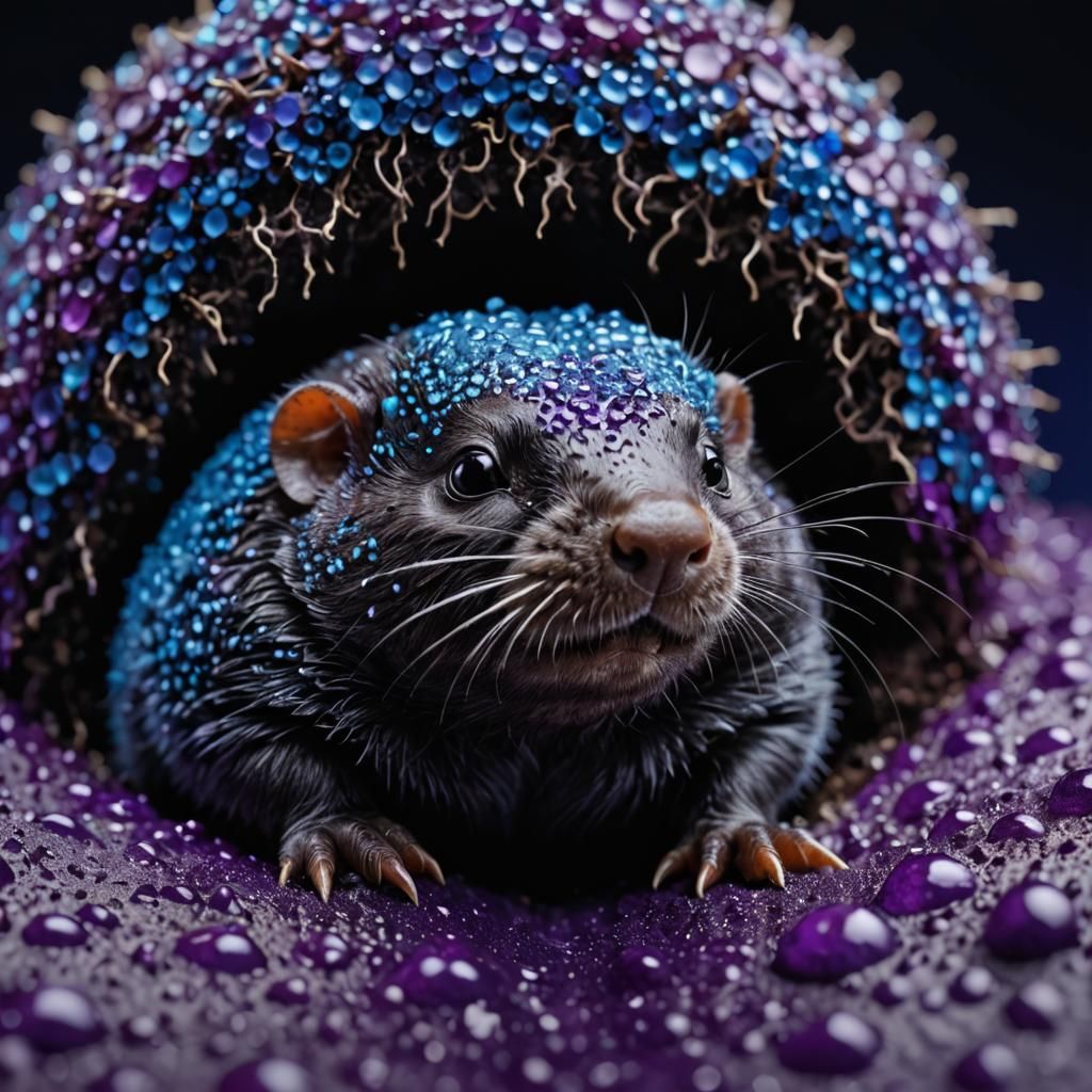 Hyper Detailed Mole in Macro Photography Style