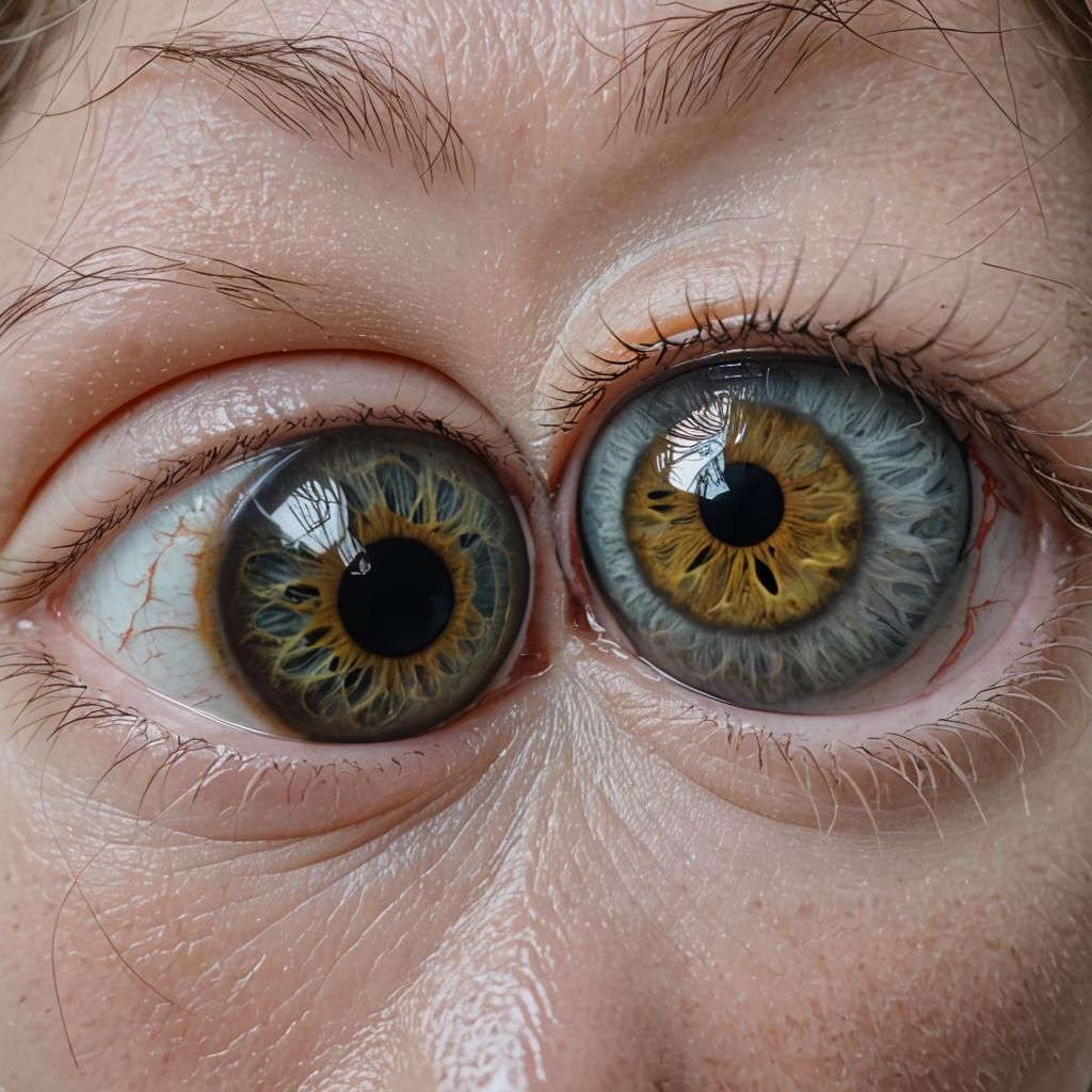 Photo of two eyeballs so close touching each other