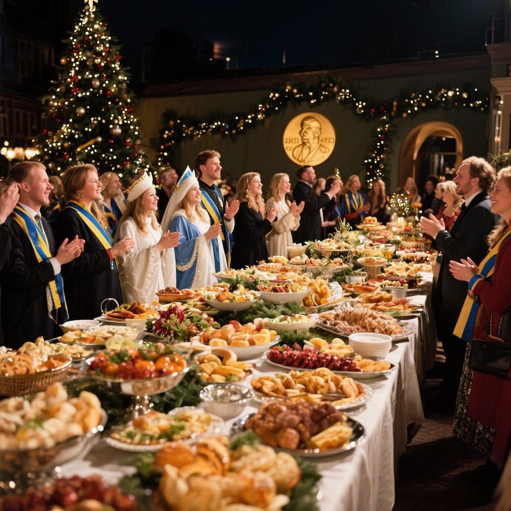 Joyful Swedish Lucia Celebration and Christmas Buffet
