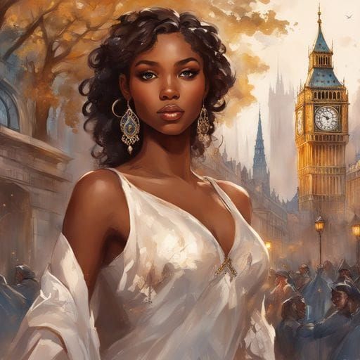 Stunning Portrait of a Girl in London, Splash Art