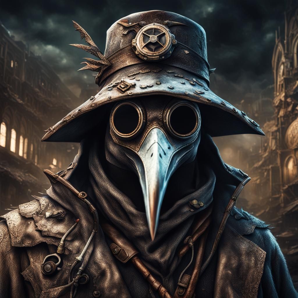Post-Apocalyptic Plague Doctor in HDR