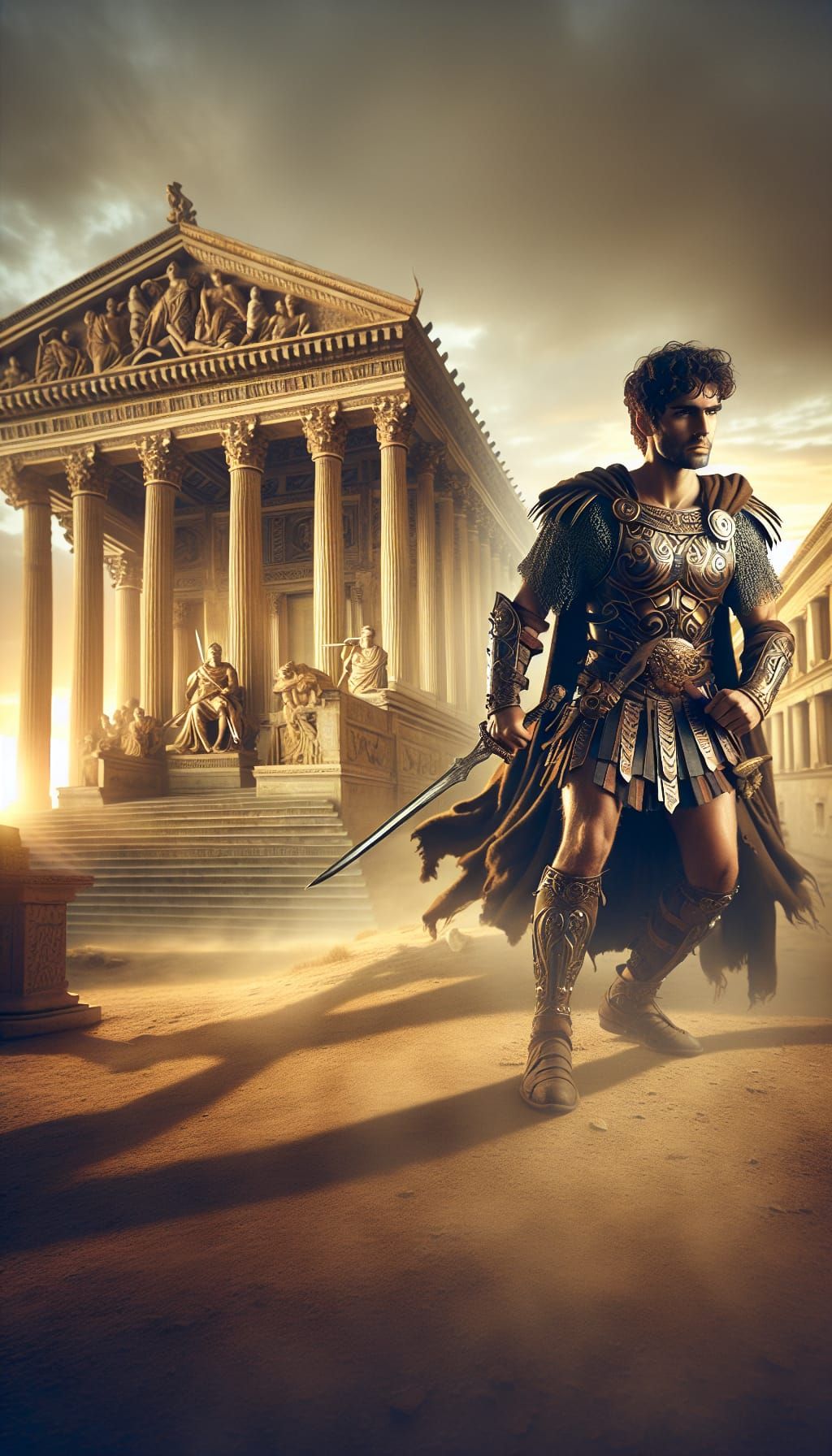 Bronze Age Warrior Protecting His City