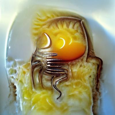 Surreal Sunny-Side Up in Giger Style