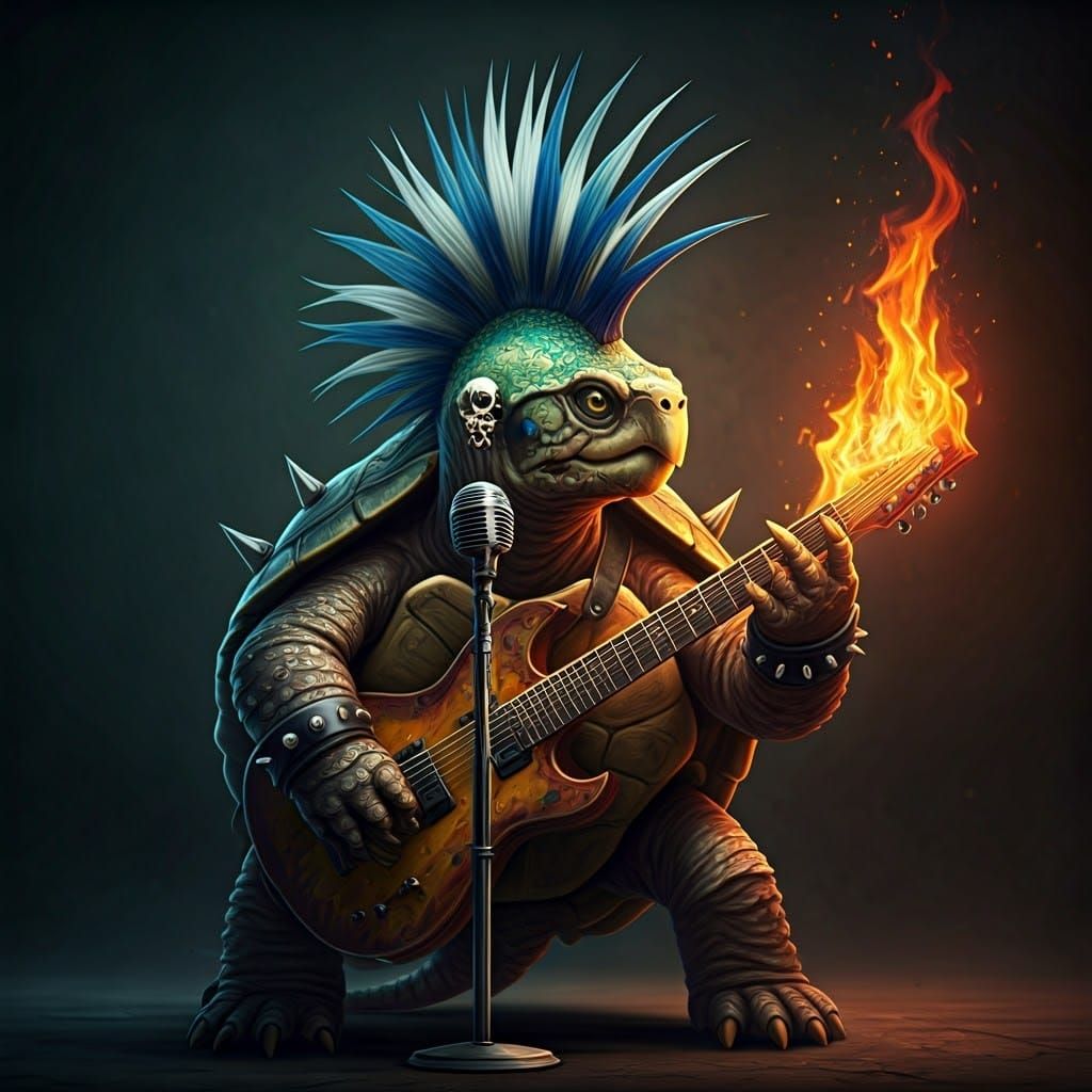 Punk Rock Snapping Turtle Guitarist