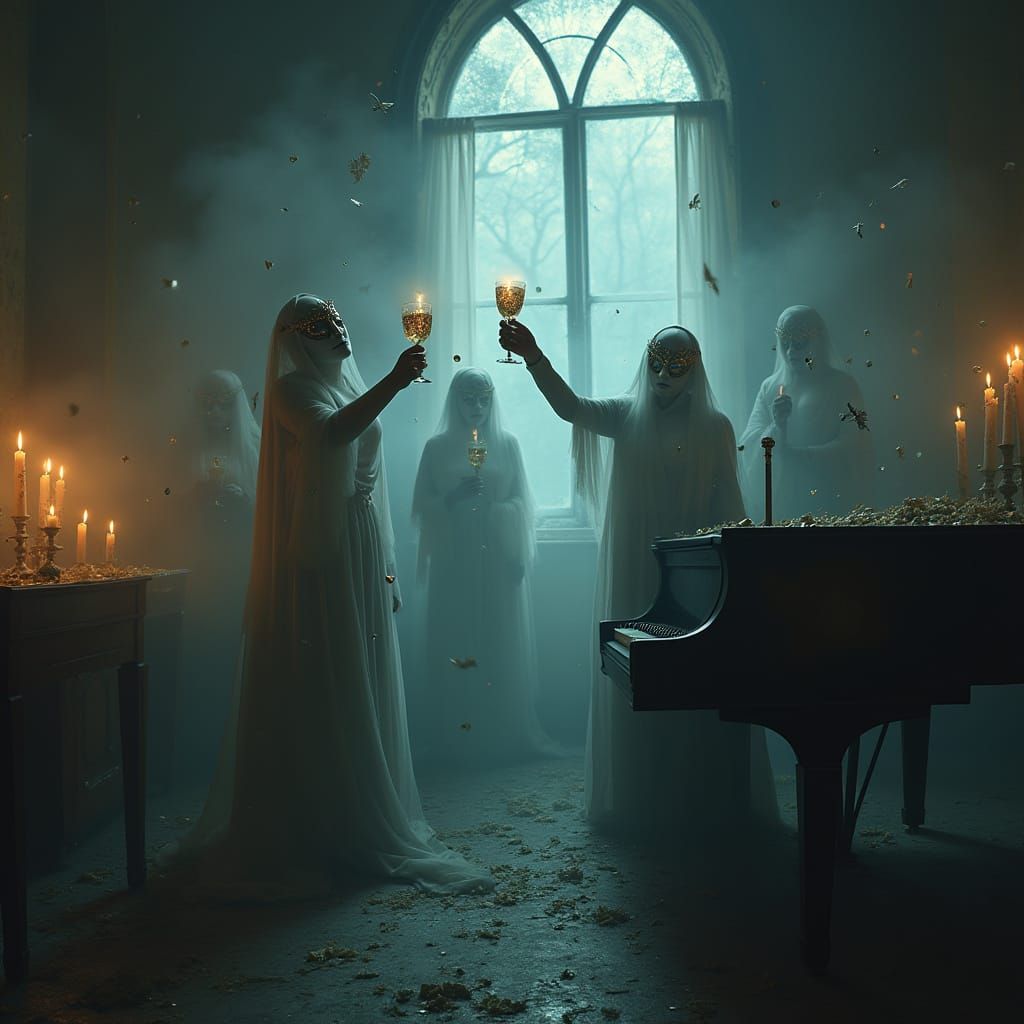Haunted Victorian Ballroom New Year's Toast