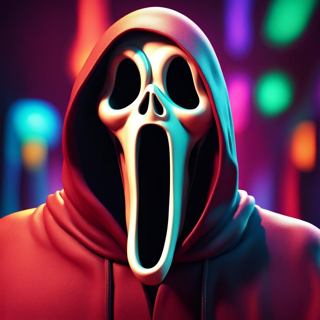 Ghostface Scream Horror in 3D Digital Art
