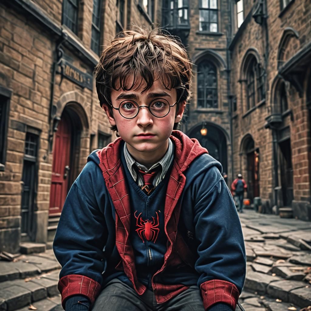 Harry Potter as Spiderman: Hyperrealistic Art