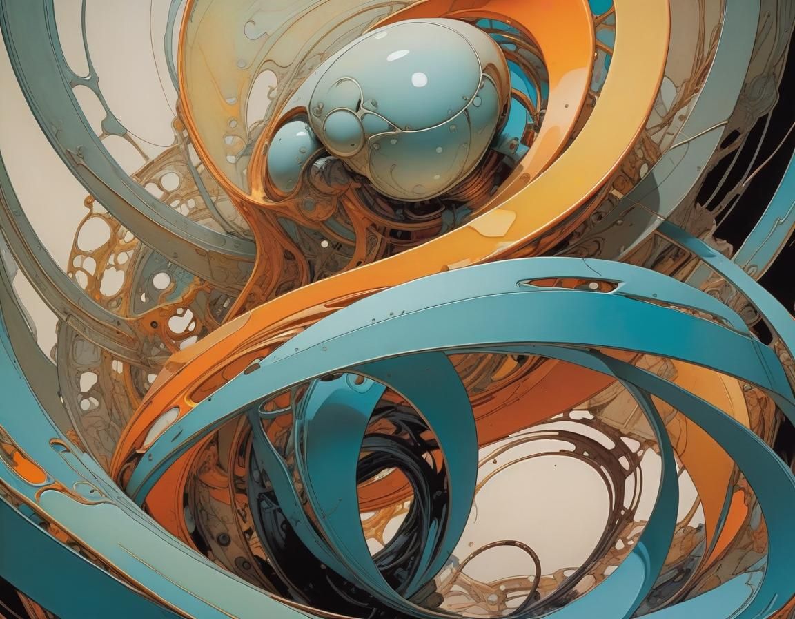 Abstract Art in Style of Moebius, Dali, and Shinkawa