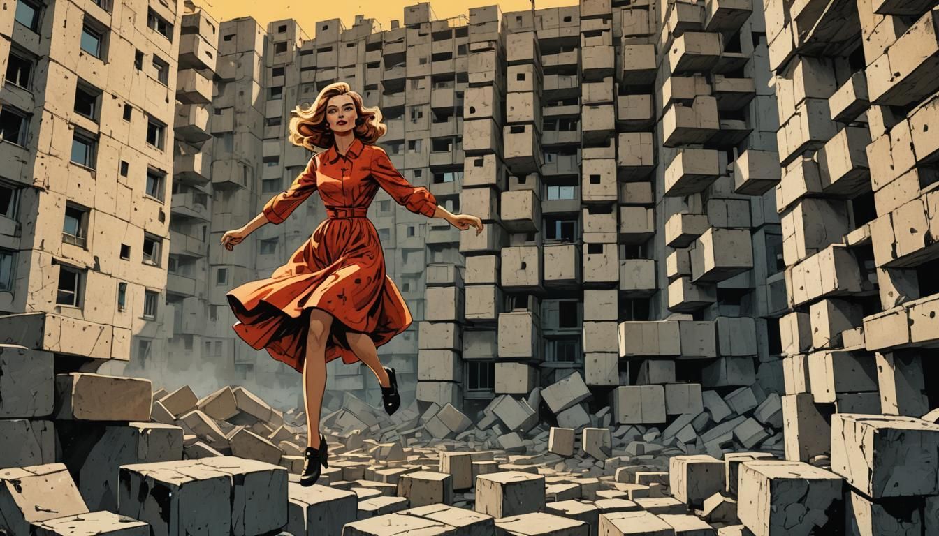 Fashion Girl Levitates Blocks: Soviet Comic Art