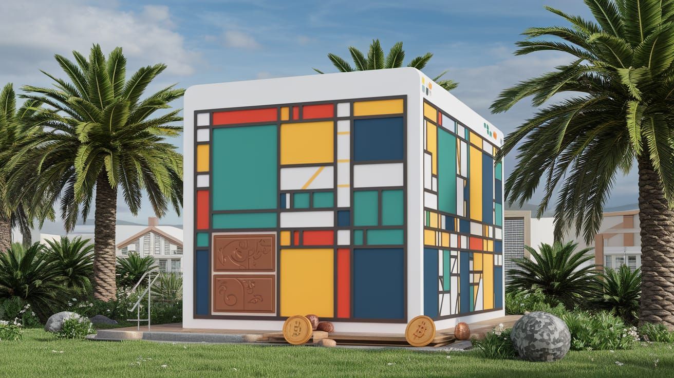 Vibrant Chocolate Bitcoin Shield Against Finance