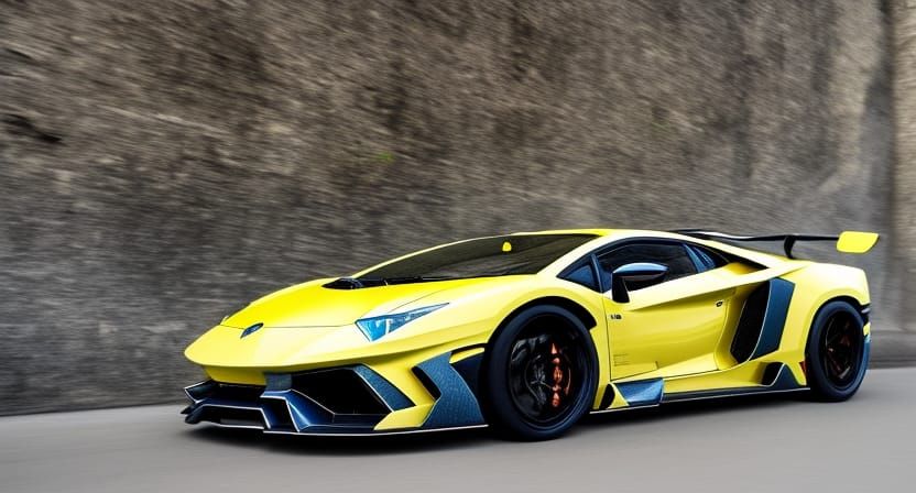 Exploding Lamborghini Underwater: Generative Oil Painting