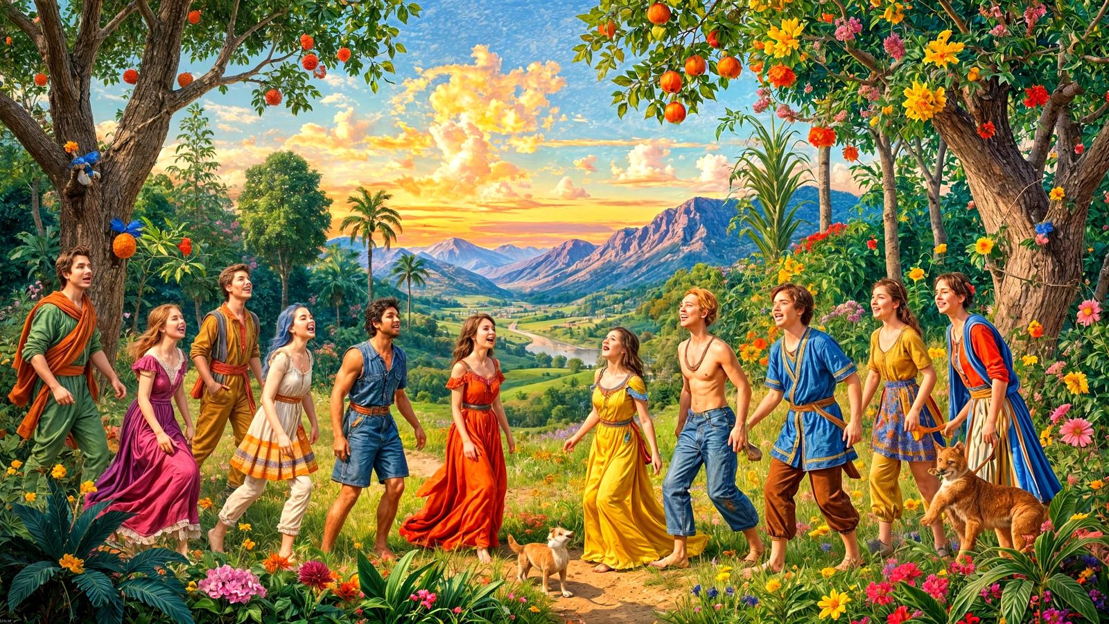 Vibrant Hyper-Detailed Artwork Inspiring Joyful Laughter