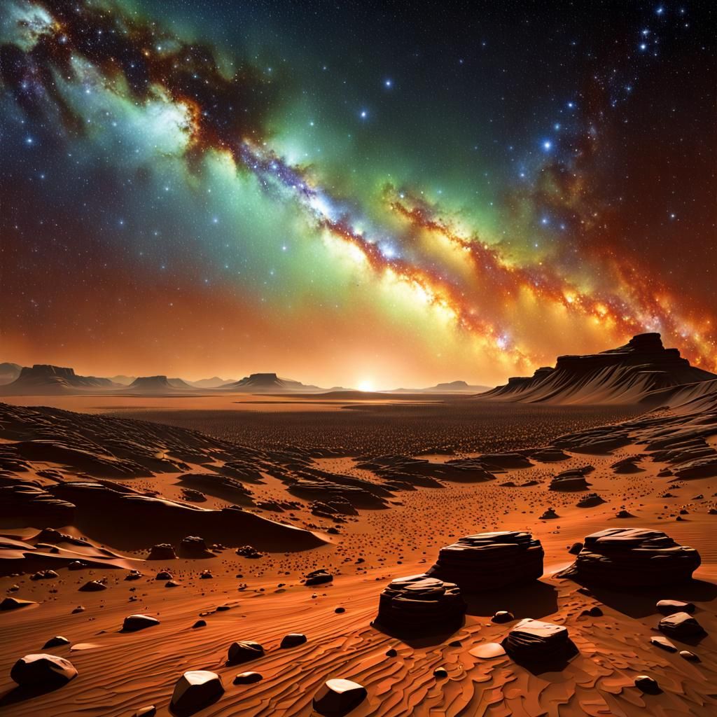 Stars Above the Red Planet Mars