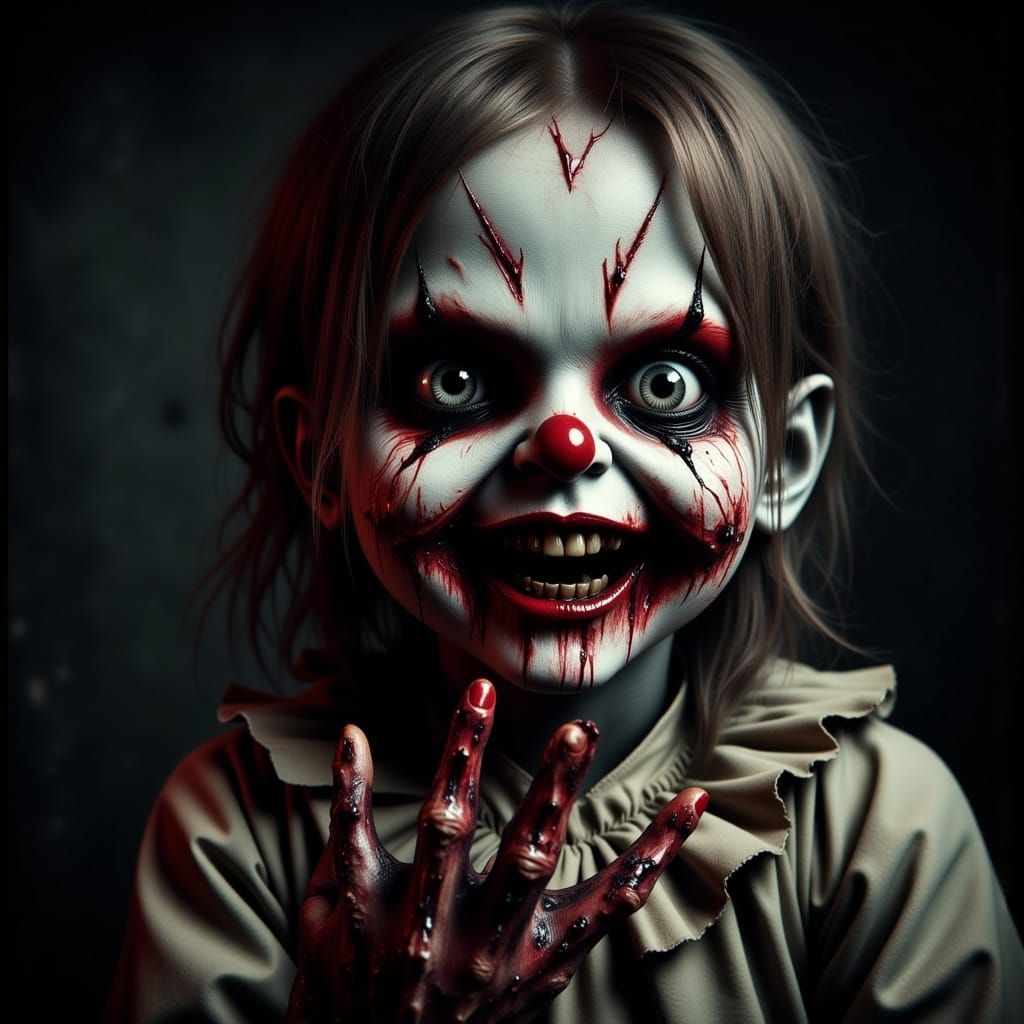 Disturbing Doll Plays with Severed Fingers in a Haunting Cir...