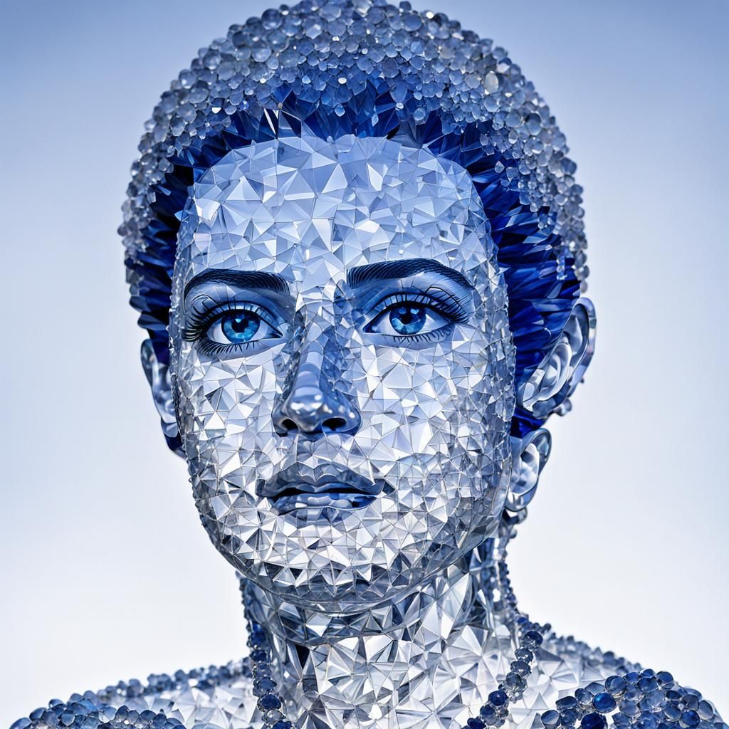 Crystalline Woman Portrait: A Mesmerizing Photo