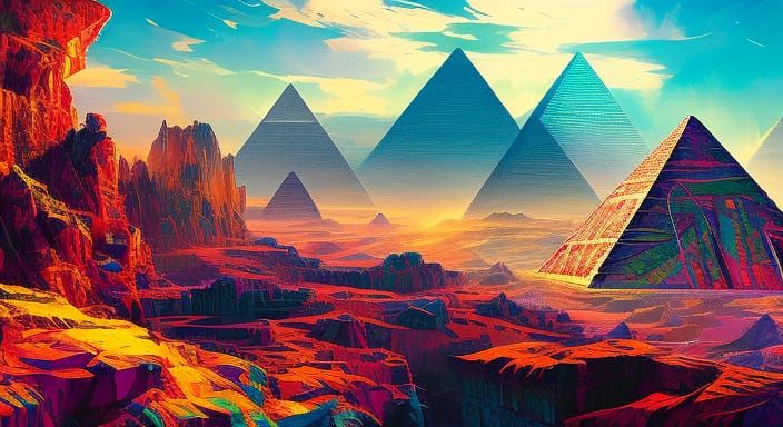 Anime Pyramids with Intricate Manga Details