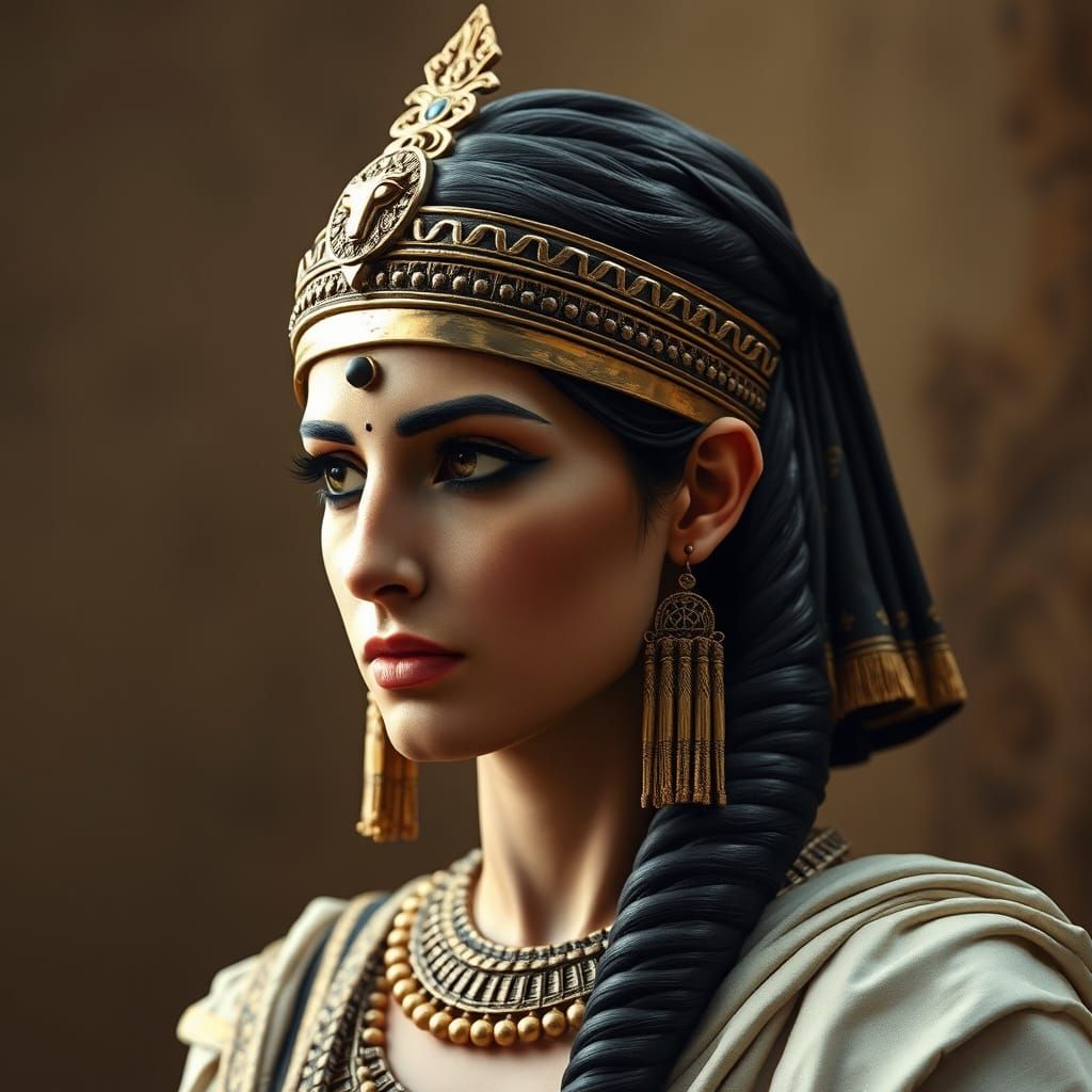 Ancient Egyptian Queen in Hyperrealistic Portrait