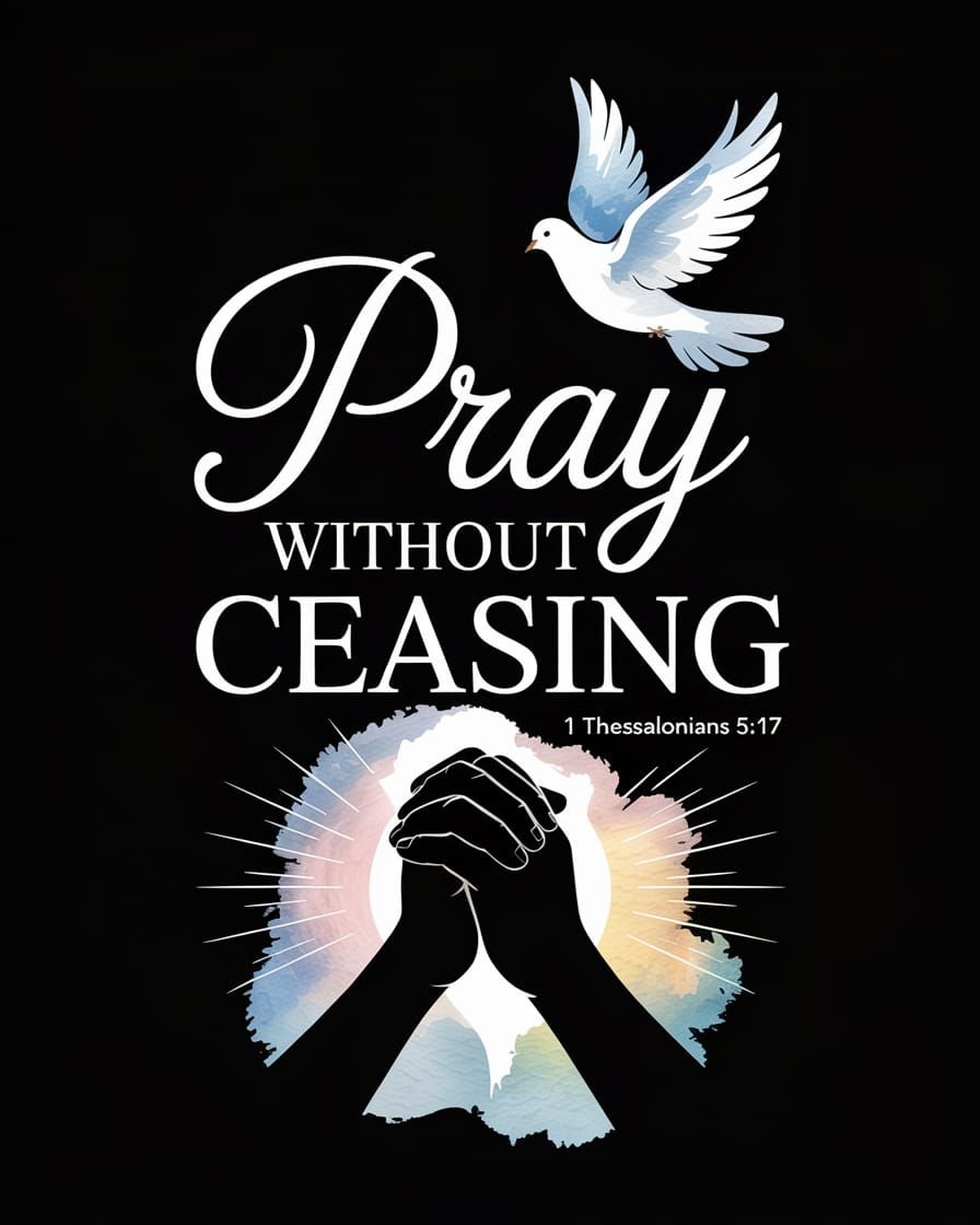 Inspirational Christian T-Shirt Design with Praying Hands