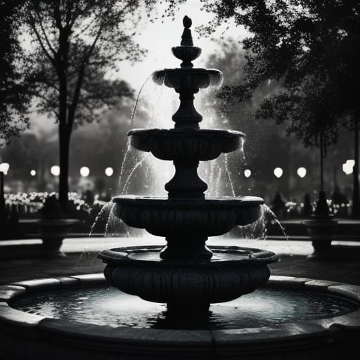 Whimsical HDR Fountain with Intricate Details