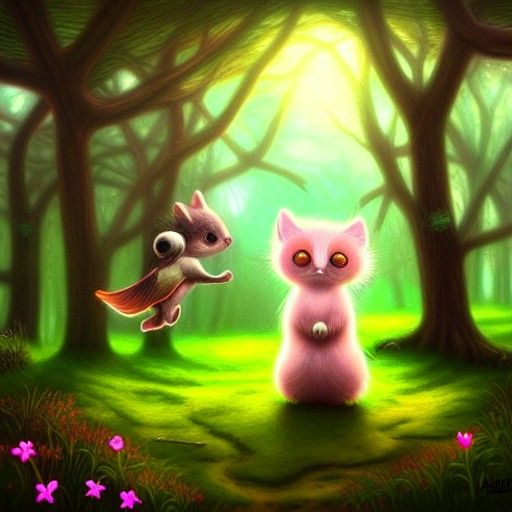 Dreamlike Pastel Animals in Fantasy Art Style