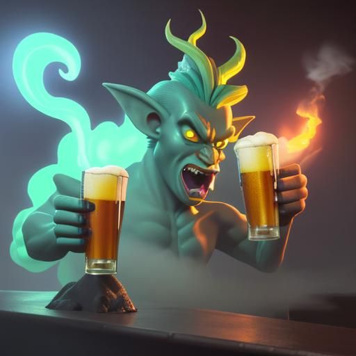 Sulfur Demon at Pub: Bold and Energetic