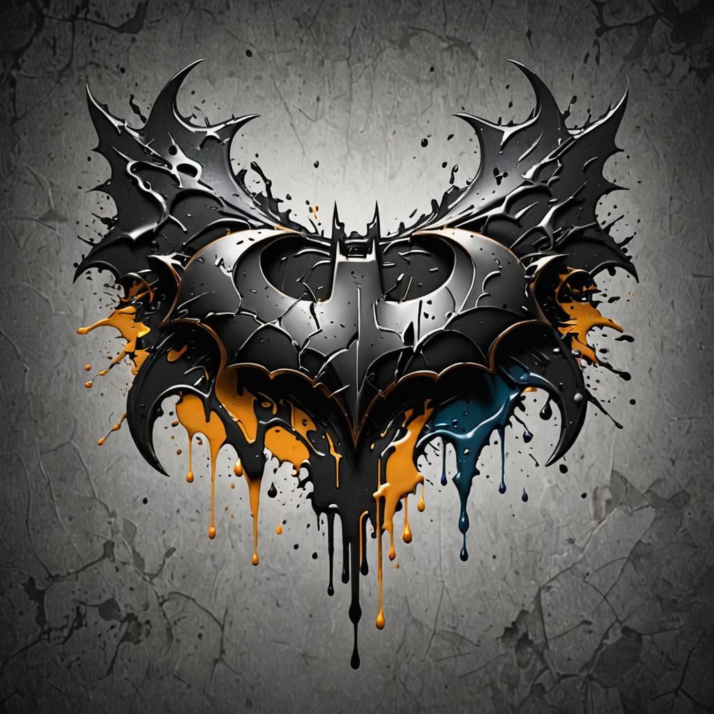 Logo made of mix betwin Batman logo and punisher logo