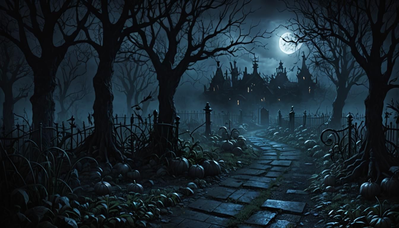 Spooky Dark Garden Path