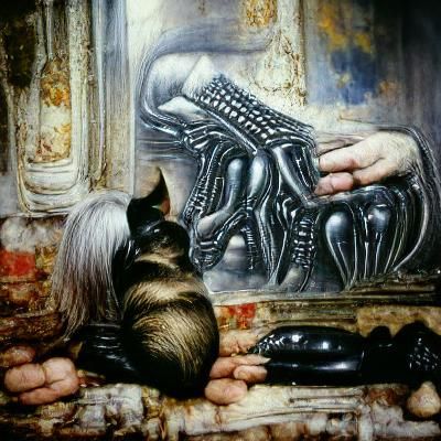 Surreal Biomechanical Landscape in Giger Style