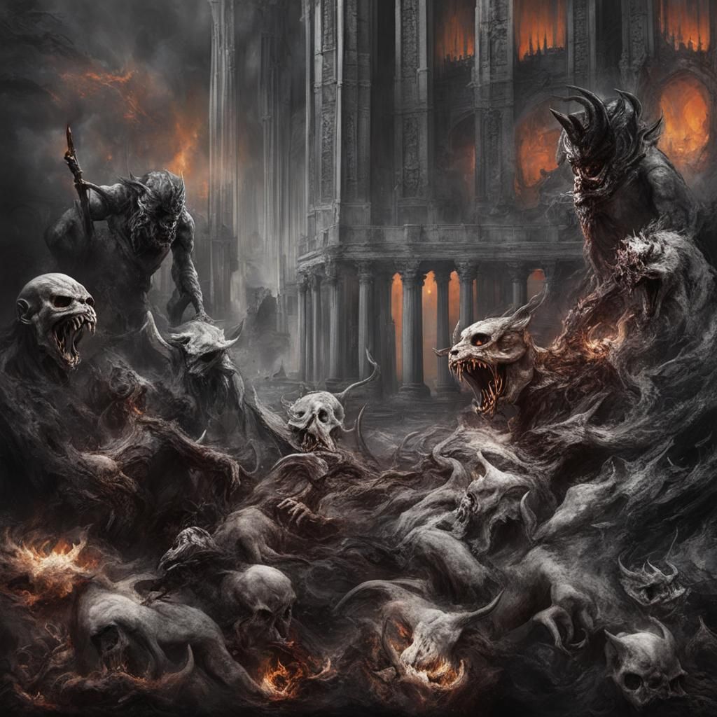 Demonic Devil of the Dark Age in Fire