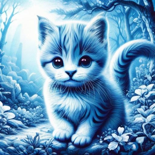 Cute Kitten in Detailed Matte Painting Style
