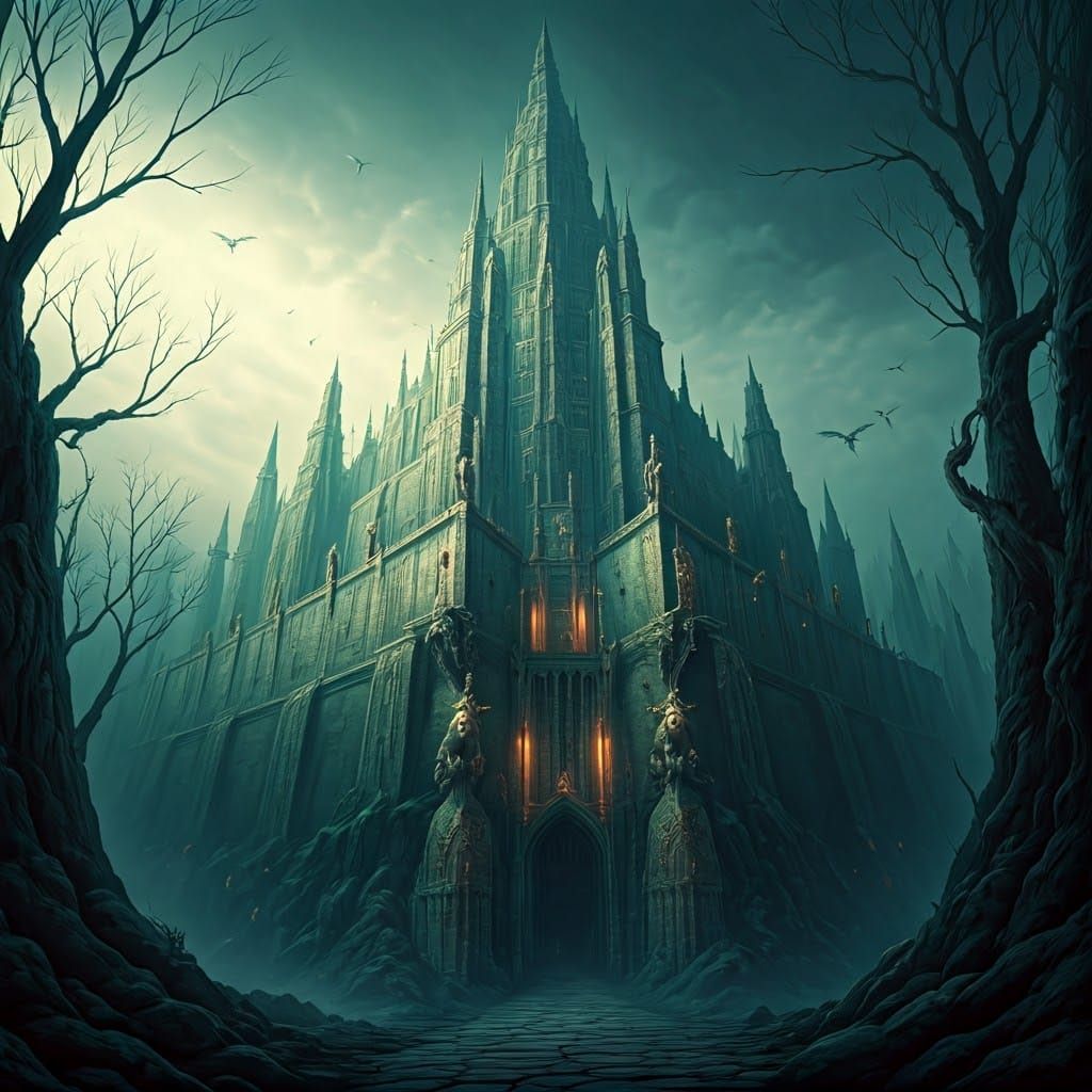 Imposing Fantasy Castle Ready for Aerial Defense