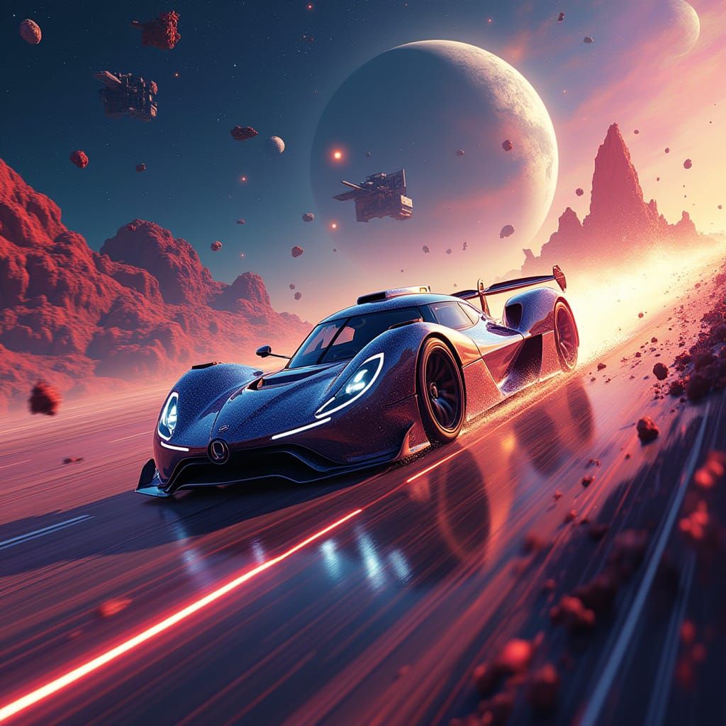 Mercedes AMG ONE Races Through Cosmic Landscape